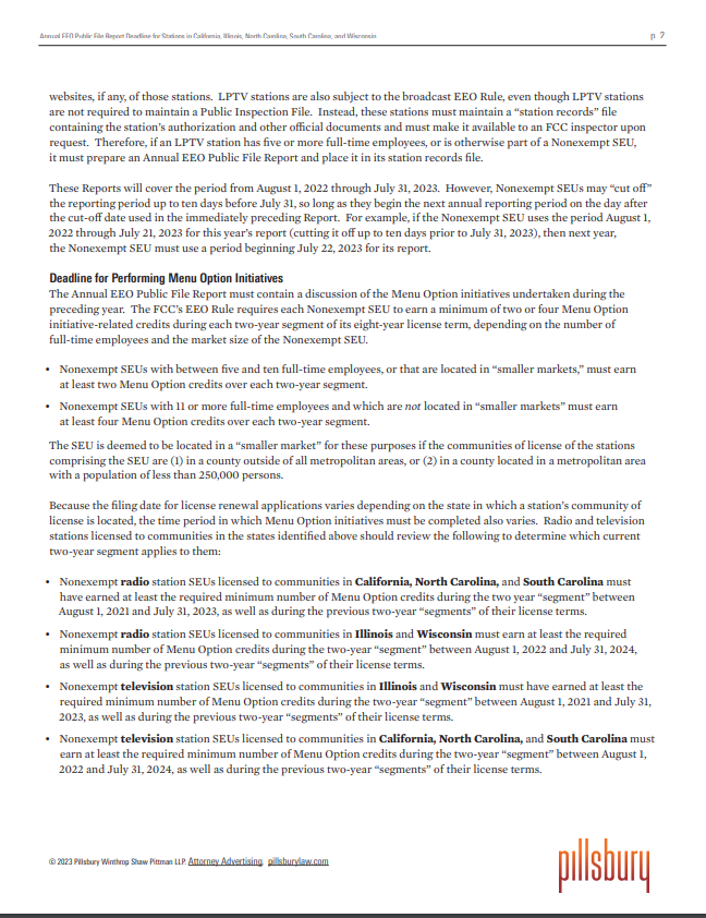 Pillsbury Advisory EEO Pg2 Pillsbury Advisory EEO Pg2