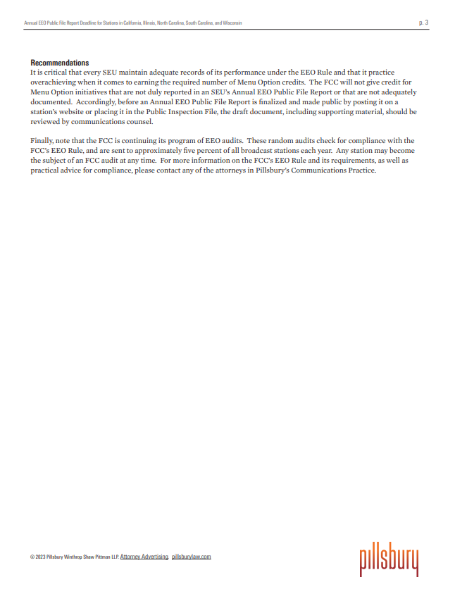 Pillsbury Advisory EEO Pg3 Pillsbury Advisory EEO Pg3
